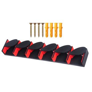 Ioensy - Soporte De Caña De Pescar Vertical 6 Cañas Soporte De Caña Para Almacenamiento De Garaje Montado En La Pared Rojo