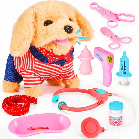 Perro robot interactivo para niños pequeños Skymetis con kit veterinario