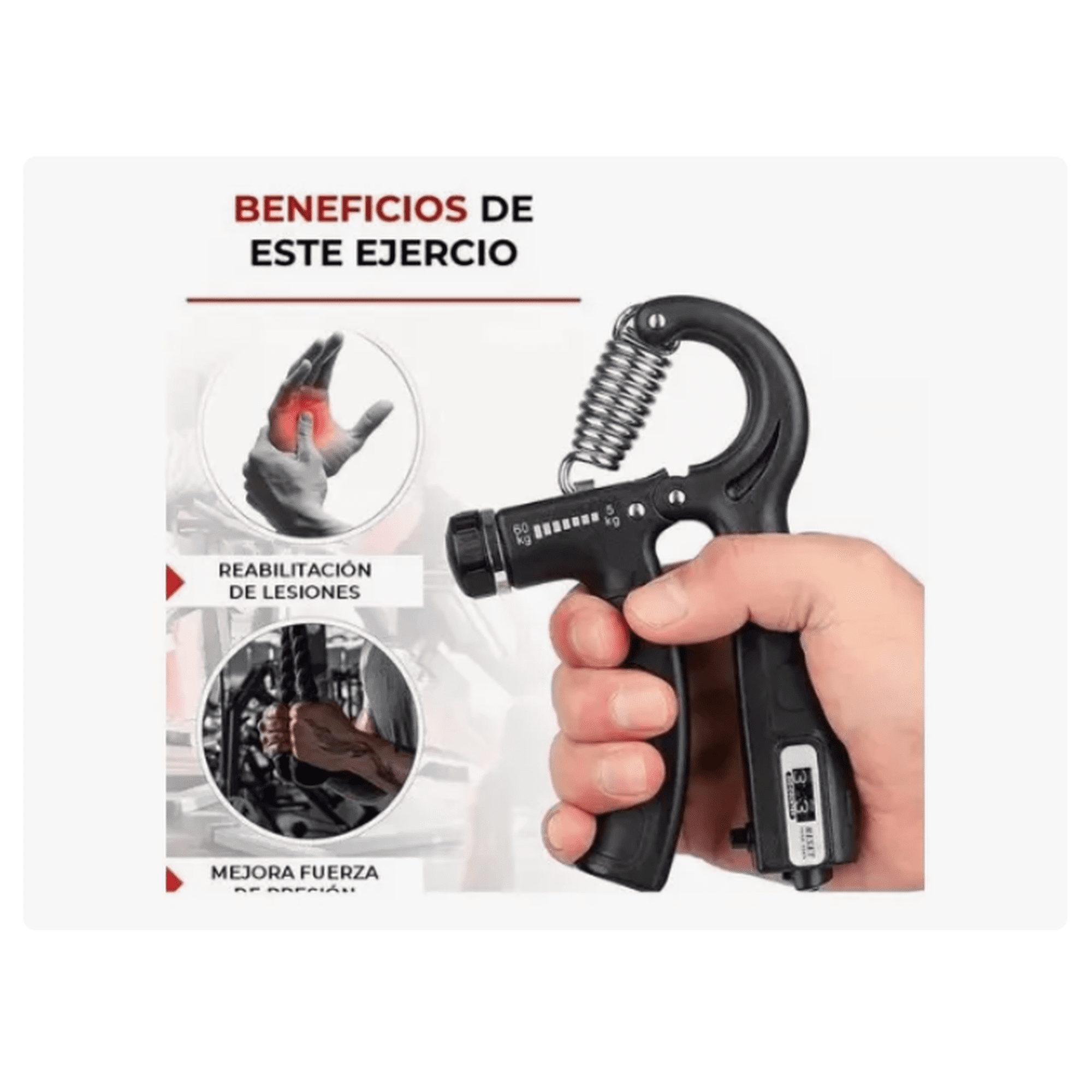 Bienok - Hand Grip Pro Regulable Ejercitador Antebrazo 10-60kg