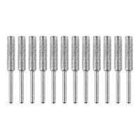 Ioensy - 12 Piezas De Brocas De Afilador De Motosierra De Diamante Brocas De Molienda Burr Silver 4,8Mm