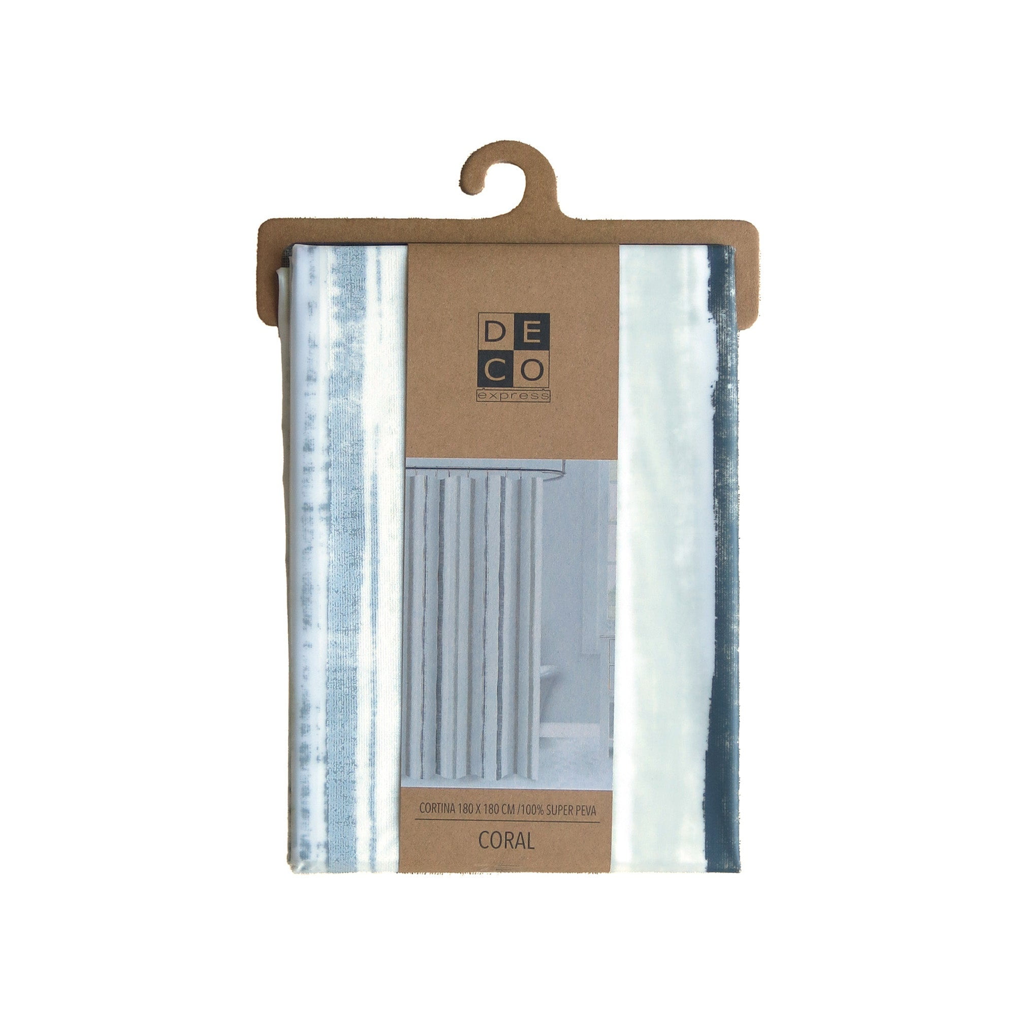 Decoexpress - Cortina Baño Peva Coral Impermeable 180x180 Cms