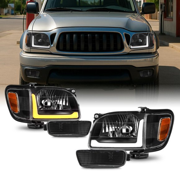 Faros AKKON para Toyota Tacoma 2001‑2004 Negro LED con luces diurnas