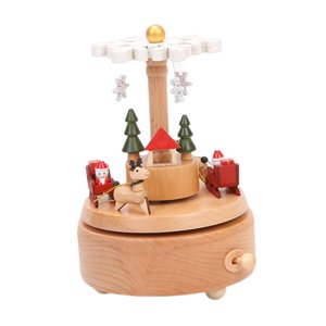 Magideal - Caja De Música De Navidad Portátil, Caja Musical Giratoria De Madera, Carrusel, Manualidades De Juguete Para Vacaciones, Boda, Decoración Del Hogar, R , Alce