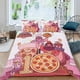 thumbnail image 2 of Juego de Pizza Conjunto de sábanas temático, trío de piezas, cómodo y amigable con la piel, diseño único, regalo de decoración para el hogar para familiares, amigos y fans, 90 cm * 190 cm, 2 of 6