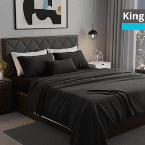 Genérico - Juego De Sábanas Negras King