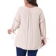 thumbnail image 3 of Agnes Orinda Blusa de Mujer Talla Grande para el Día de San Valentín con Mangas 3/4, Cuello con Lazo, Diseño Hueco, Estilo Campesino para Primavera y Otoño, Talla 2X, Beige, 3 of 5