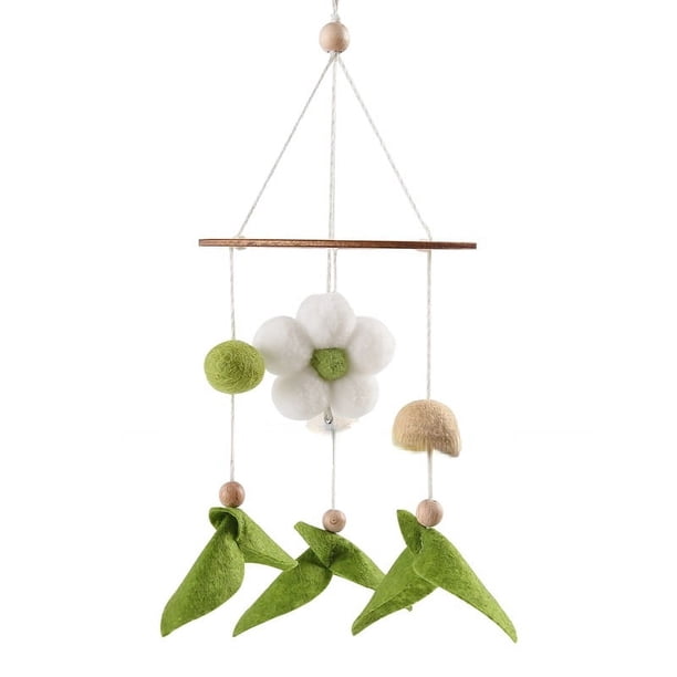 Bee Flower Hand-woven Bed Bell, Nordic Style Crib Bee Bed Bell, Children's Room Pendant Wind Bell
