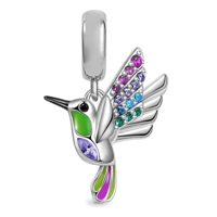 Genérico - Charm Dije Plata 925 Colibrí Multicolor Accesorios