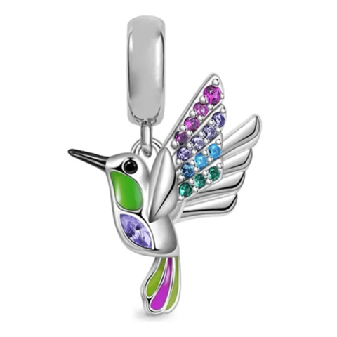 Genérico - Charm Dije Plata 925 Colibrí Multicolor Accesorios