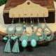 thumbnail image 3 of 3pairs Vintage Geometric Earrings - Ancient Copper with Matchy Blue Design - Simple and Stylish Fashion Accessory, 3 of 5
