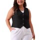 thumbnail image 4 of Agnes Orinda Chaleco de Lino sin Mangas para Mujer de Talla Grande con Botones y Bolsillos 3X Negro, 4 of 6