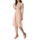 thumbnail image 4 of INSPIRE CHIC Vestido de Mujer con Nido de Abeja Floral Cuello Cuadrado Mangas Cortas Abullonadas Vestidos Midi de Primavera Verano Rosa L, 4 of 7