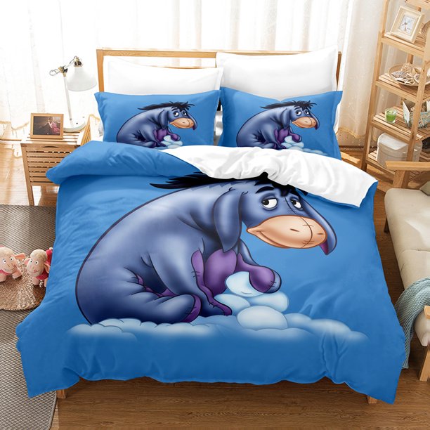 v2165 Bed Sheets the Pooh Bear Bedding Sets Comforter Quilt Bed Cover Duvet Cover Pillow Case - Pieces Sets Cartoon Decoration 3-Piece Bedding Set (1 Duvet Cover + 2 Pillow Shams) Bed Sheets ju2165