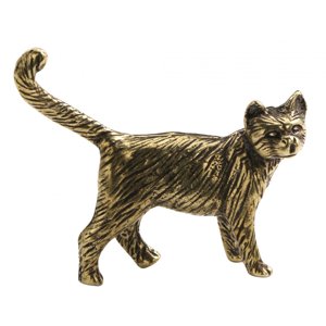 Magideal - Adorno De Latón Para Gato, Figura De Mascota Para Té, Colección De Soporte Independiente, Figura De Animal De Recuerdo Para Estantería, Estantes Para