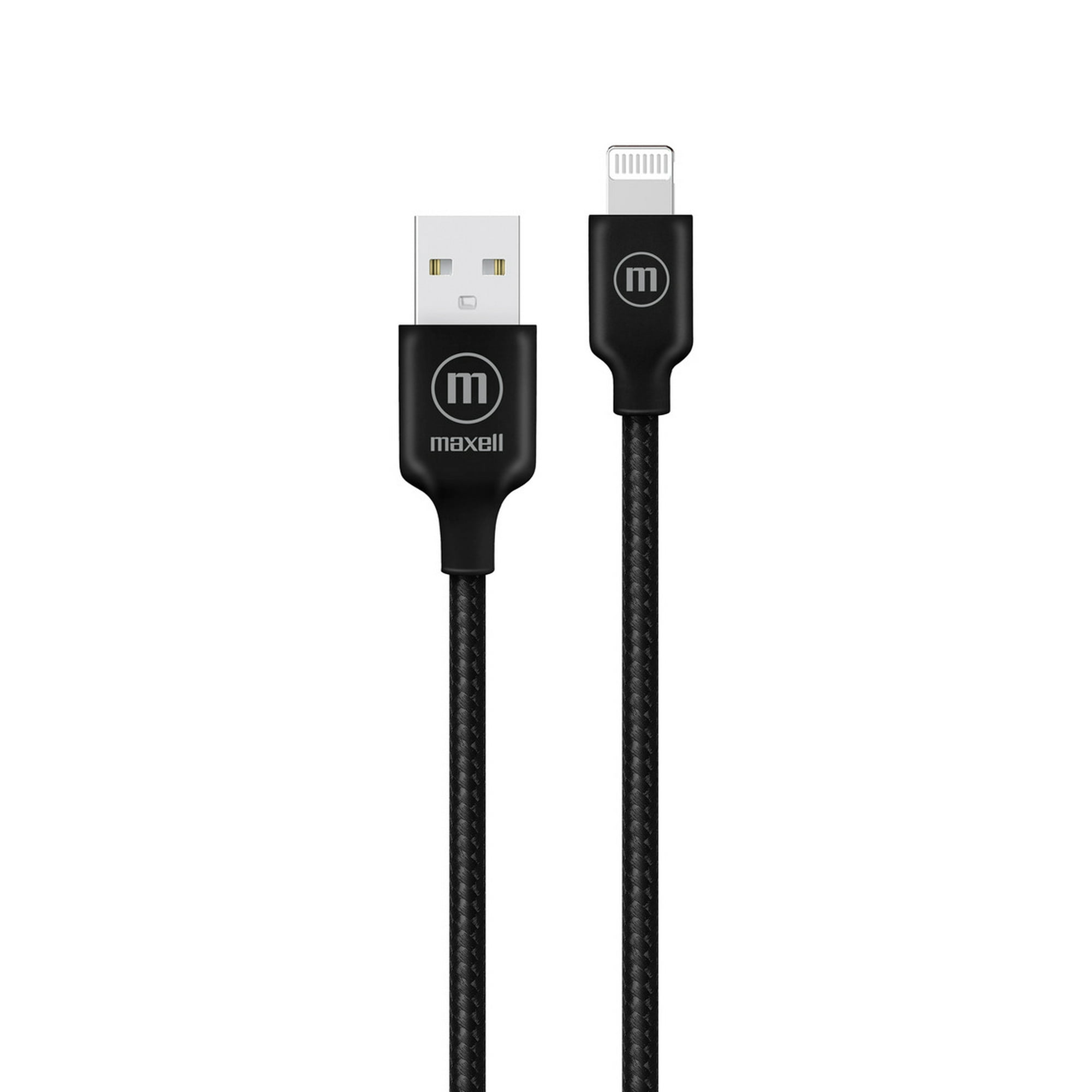 Cable Trenzado Usb A Lightning Maxell 2 Metros Carga Rápida Negro