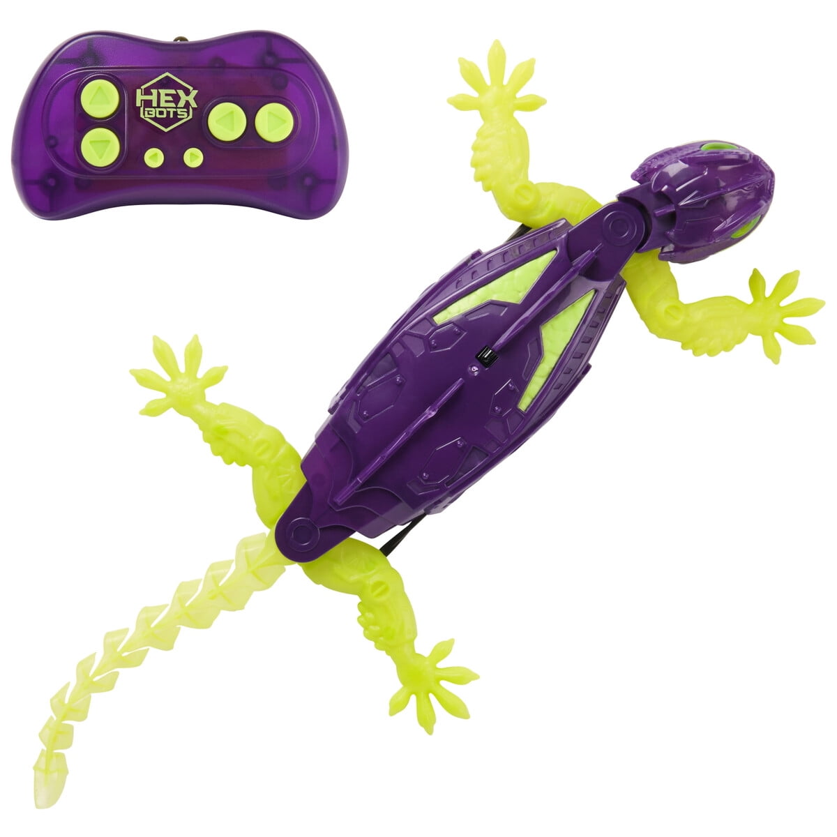 Hex Bots - Juguete Robot Gecko Brilla Oscuridad Control Remoto