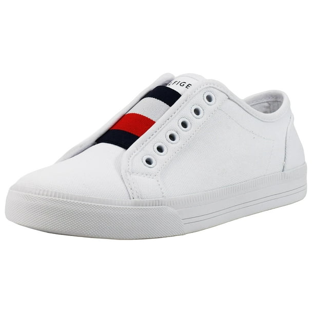Zapatillas Tommy Hilfiger Anni de lona blanca para mujer, talla 11