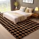 thumbnail image 3 of Alfombra Ophanie 244 cm negra y beige con diseño de cuadros diamante, 3 of 6