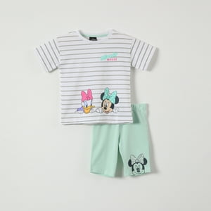 Conjunto Niña Rayas Minnie Blanco Disney