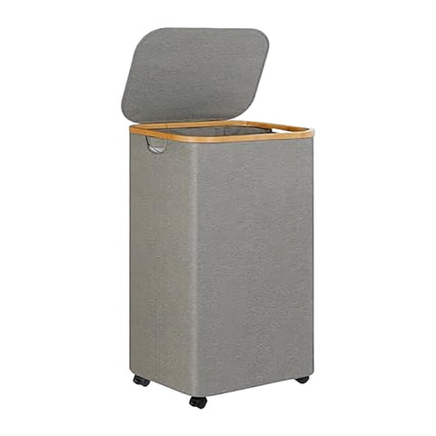Bothyi - Cesta De Lavandería Con Ruedas Y Tapa Plegable, Organizador Para El Hogar, Mantas Y Baño, Color Gris