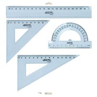 Set De Reglas Para Geometría Transparente 20 Cm X 4 Piezas None Neolite