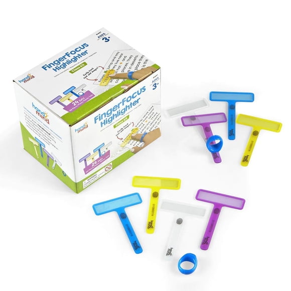 Iluminador hand2mind Finger Focus para niños con dislexia y TDAH (paquete de 24)
