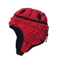 Magideal - Casco De Rugby Para Niños, Protector De Cabeza De Rugby, Carcasa Suave Acolchada, Versátil, Casco De Fútbol Con Bandera, Casco De Rugby Para Monopatín Rojo M
