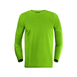 Snix - Polera Deportiva Infantil Dry Fit Manga Larga Verde Fluor Talla 6