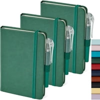 Cuaderno De Bolsillo Nirmiro Mini, Pequeño, Piel, Paquete De 3 Unidades, Color Verde Oscuro