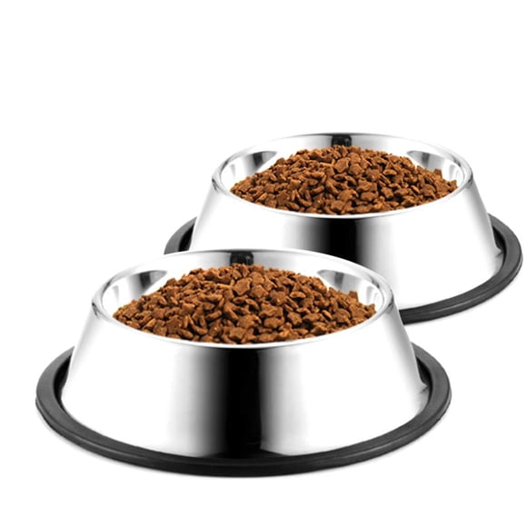 Cuenco para mascotas WEDAWN de acero inoxidable, 250 ml, agua y comida, paquete de 2