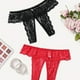 thumbnail image 1 of Sexy Floral Lace Mesh Panties, See Through Hollow Out Open Crotch Panties, Women's Lingerie & Underwear, 1 of 3