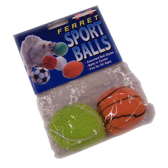 Pelotas deportivas Ferret, paquete de 2 productos Marshall para mascotas