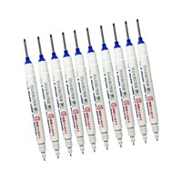 Magideal - 10 Piezas Marcador De Agujeros Profundos Lápiz De Carpintería Doble Punta Marcado Preciso Material Pp Secado Rápido Adecuado Para Construcción Decora Azul