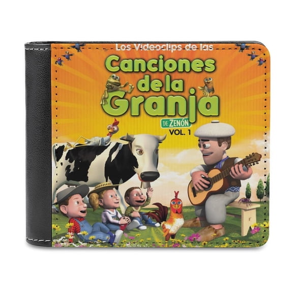 La Granja de Zenón Cartera de Cuero PU para Hombres, Tarjetero Bifold Delgado, Cartera Minimalista de Cuero Sintético Suave