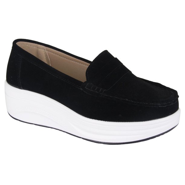 Mocasin Chalada Mujer Zoe-1 Negro Plataforma