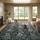 thumbnail image 1 of ALFOMBRA Baksham 274x366 cm Negro y Verde con Motivo Floral Lavable, 1 of 7