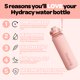 thumbnail image 3 of Botella de agua Hydracy 1000 ml con marcador de tiempo y tapa con pajita, 3 of 9