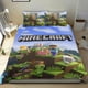 thumbnail image 1 of Minecraft Conjunto de sábanas temático, trío de piezas, cómodo y amigable con la piel, diseño único, regalo de decoración para el hogar para familiares, amigos y fans,135X200cm, 1 of 6