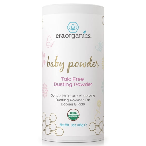 Baby Powder Era Organics, orgánico USDA, sin talco, 85 g
