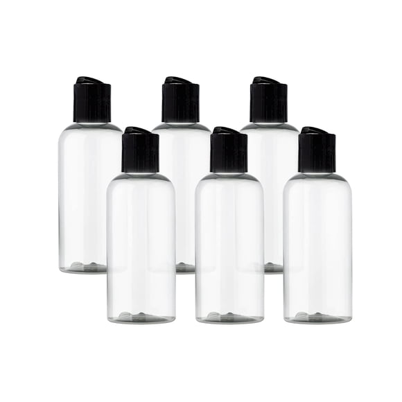 Botella de plástico ljdeals 120 ml con tapa de disco, paquete de 6