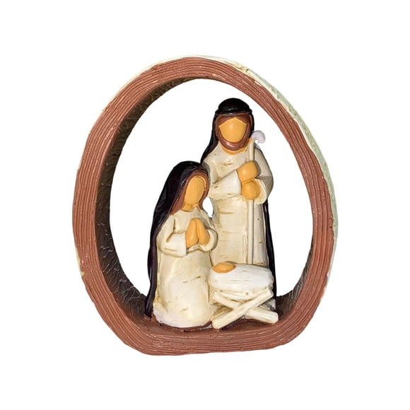 Figura Colgante De Escritorio De La Sagrada Familia, Adorno De Navidad Para Dormitorio, Granja, Oficina, Marrón