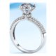 thumbnail image 3 of Anillos de Compromiso Moissanite de 2 Uds para Mujer Corte Redondo Color D VVS1 Anillos de Diamante Moissanite con Certificado, 3 of 9