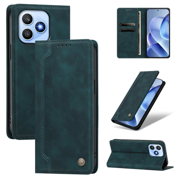 Funda Billetera para Honor X8d 4G Imán y Resistente Verde