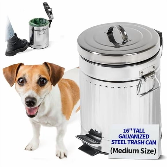 Bote de basura Pet Fit For Life de acero galvanizado de 12 l/3.2 galones