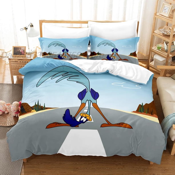 v947 Bed Sheets Wile E. Coyote and the Road Runne Bedding Set Single Twin Full Queen King Size Bed Set Aldult Kid Bedroom Duvetcover Sets 3-Piece Bedding Set (1 Duvet Cover + 2 Pillow Shams) Bed Shee