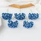 thumbnail image 1 of Xiao Hua Paquete de 5 ramos - Ramo artificial azul oscuro, 11 x 7 cm, con tallos de plástico suaves y flexibles, aspecto natural, perfecto para decoración de fiestas y decoración de casas de campo., 1 of 3