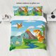 thumbnail image 1 of 3-piece down set with cartoon dinosaur print pattern (1 down duvet cover+2 pillowcases, no core) bedding, 1 of 4