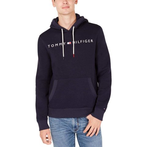 Sudadera Con Capucha Tommy Hilfiger Logo Para Hombre Azul Marino