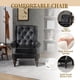 thumbnail image 3 of Wood Frame Armchair, Modern Accent Chair Lounge Chair with Sturdy Wood Legs for Living Room Bedroom (Black PU), 3 of 3