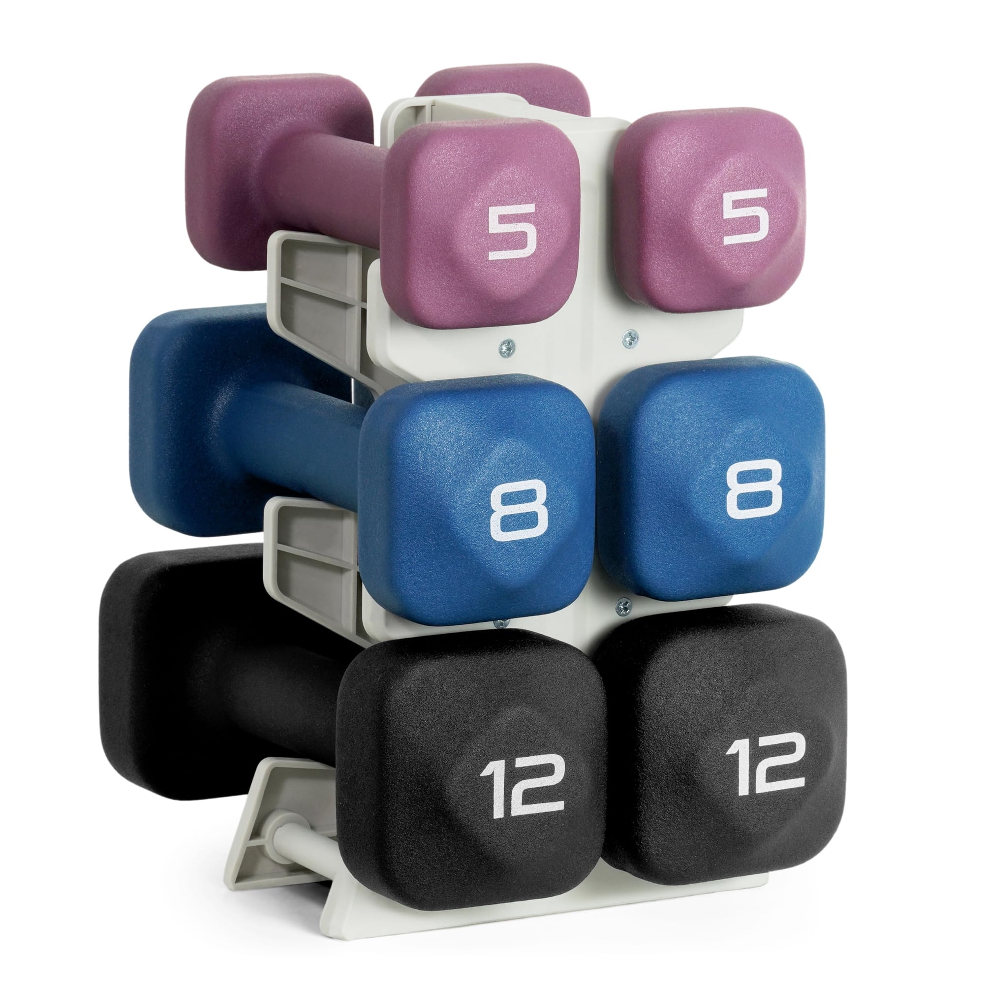 Set De Mancuernas Tone Fitness De 22,7 Kg Con Neopreno Y Rack Incluido